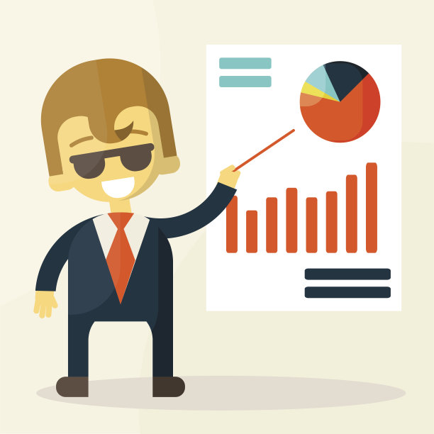 商人看着图表素材图片