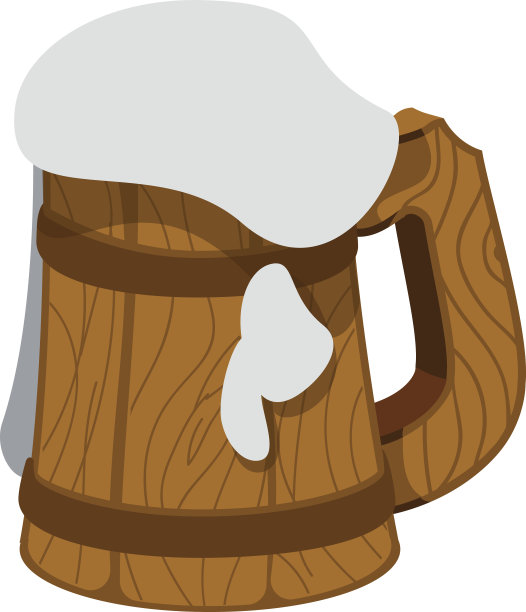 木杯里的啤酒有泡沫。图片下载