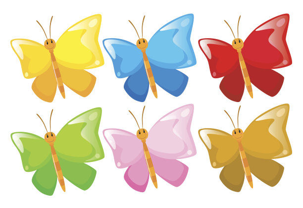 翅膀颜色不同的野生蝴蝶图片下载