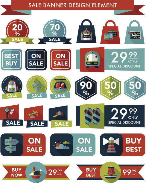 旅游销售横幅设计平面背景设置，eps10图片下载