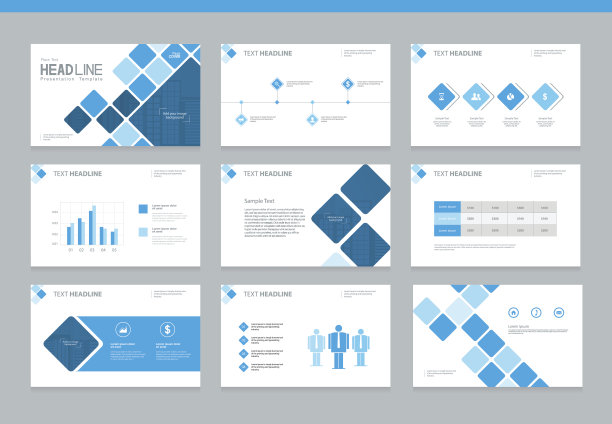 页面布局和封面设计的小册子，报告，书和演示模板素材图片