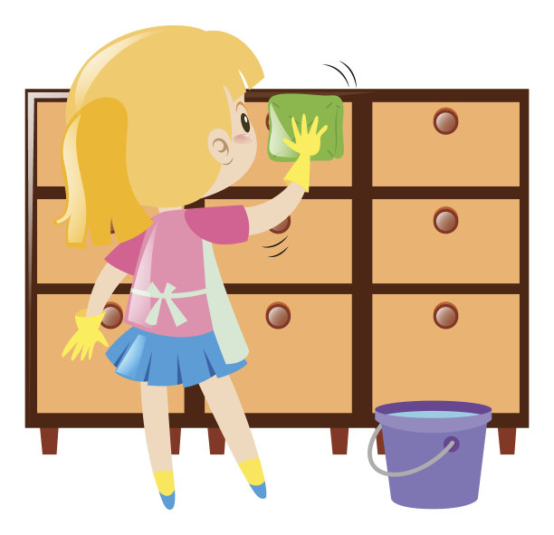 小女孩在清理抽屉图片下载
