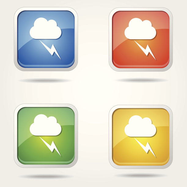 闪云彩色矢量图标设计图片下载