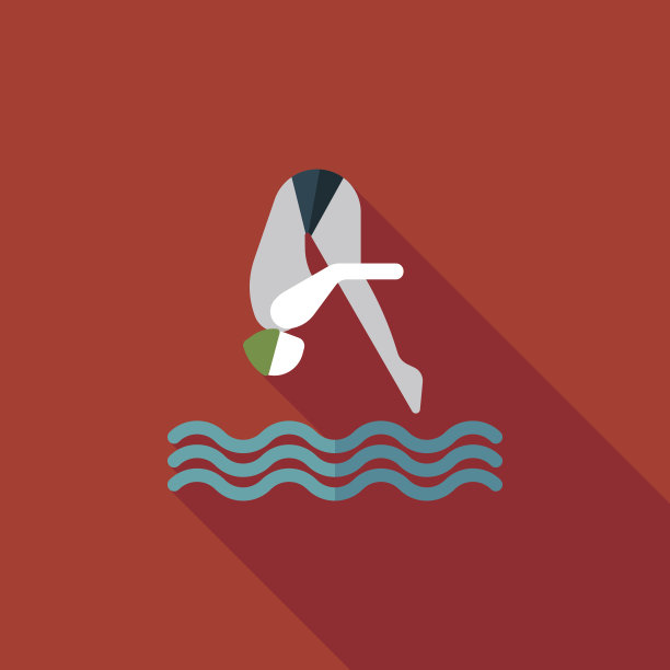 跳跃跳水图标与长影子，eps10图片下载