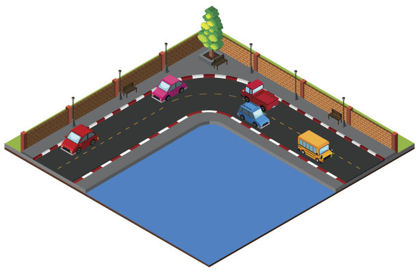 街道拐角处有很多车图片下载