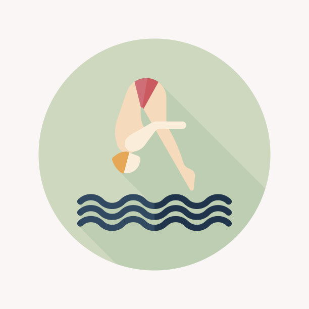 跳跃跳水图标与长影子，eps10图片下载