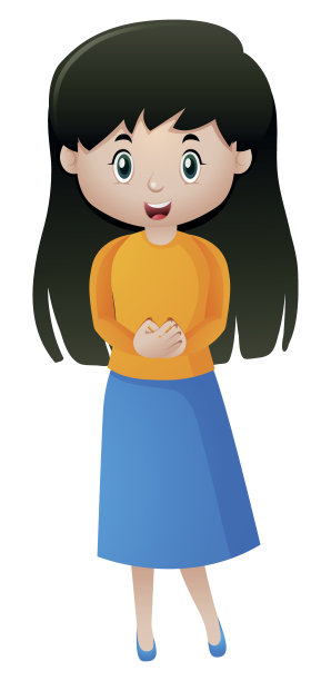 穿黄衬衫和蓝裙子的女人图片下载