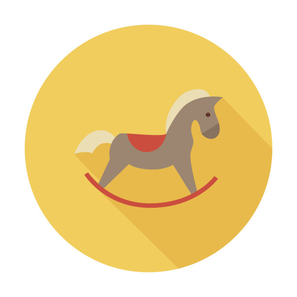 马玩具矢量平面图标图片下载