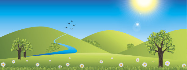 全景春天的风景图片下载