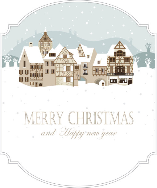 冬村贺卡蓝图片下载