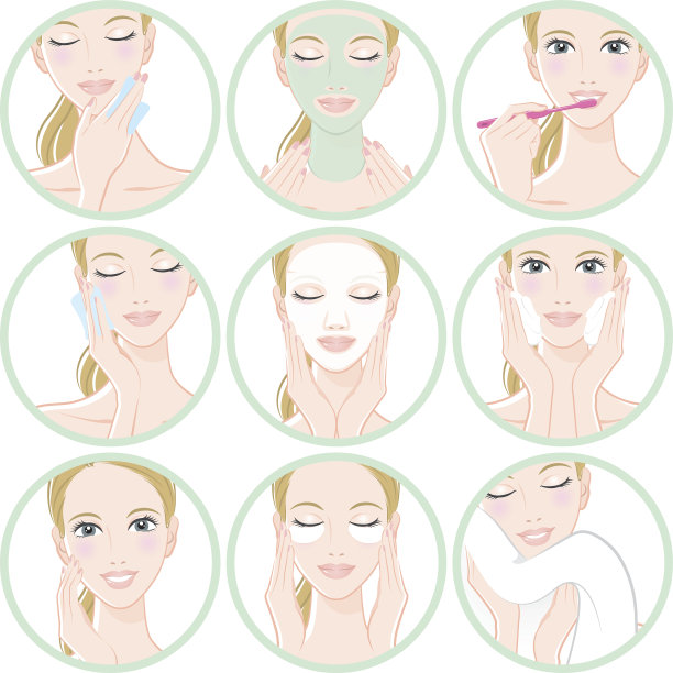 做皮肤护理的女性图片下载