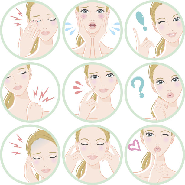 女人的各种面部表情素材图片