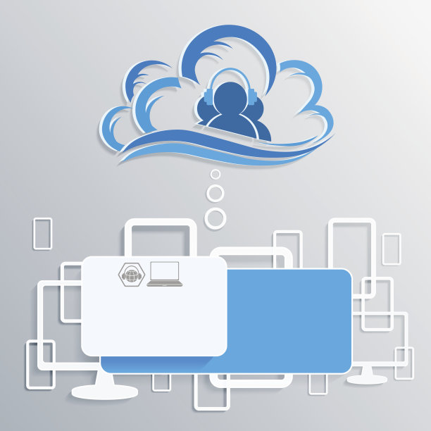 计算机云与互联网剪影图片下载