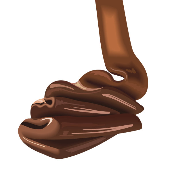 融化的巧克力。流，倾泻甜蜜，太妃糖。融化奶油。液体甜点。矢量图图片下载