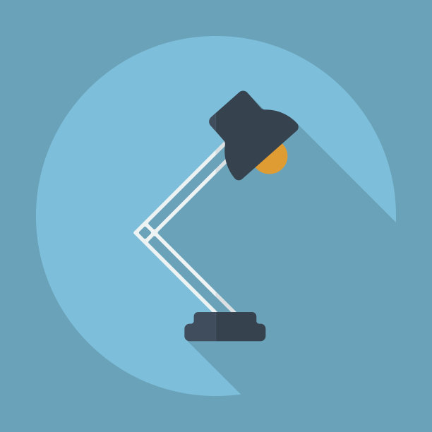 平板现代设计与阴影办公室灯，桌子图片下载