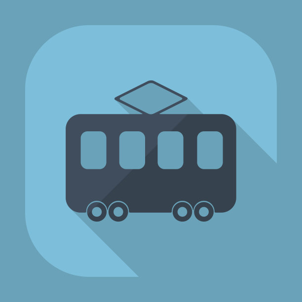 扁平的现代设计与影子电车图片下载