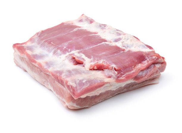 五花肉孤立在白色背景图片下载