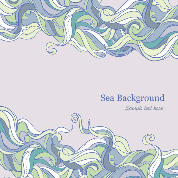 矢量无缝波浪手绘模式图片下载