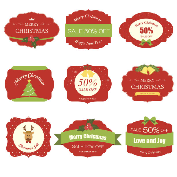 圣诞标签和图标图片下载