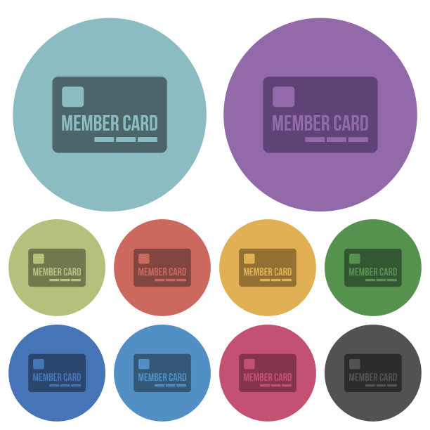 会员卡颜色平图标图片下载