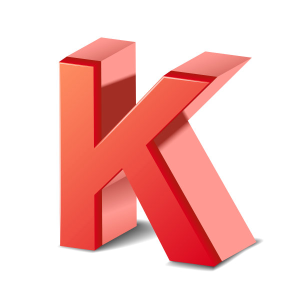 三维红字母K图片下载