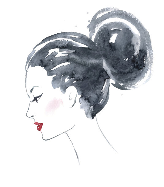 水彩的女孩图片下载