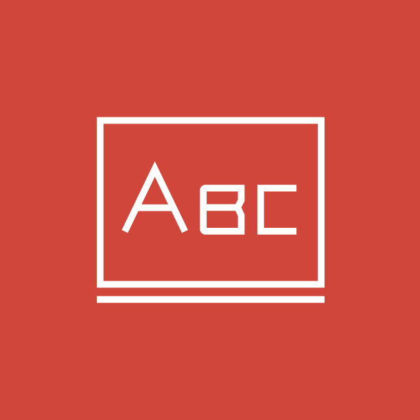 黑板上的abc字母线图标图片下载