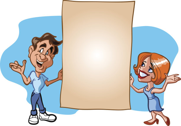男人和女人举着纸图片下载