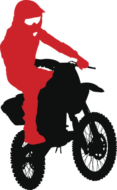 黑色剪影摩托车越野者在一辆摩托车上。图片下载