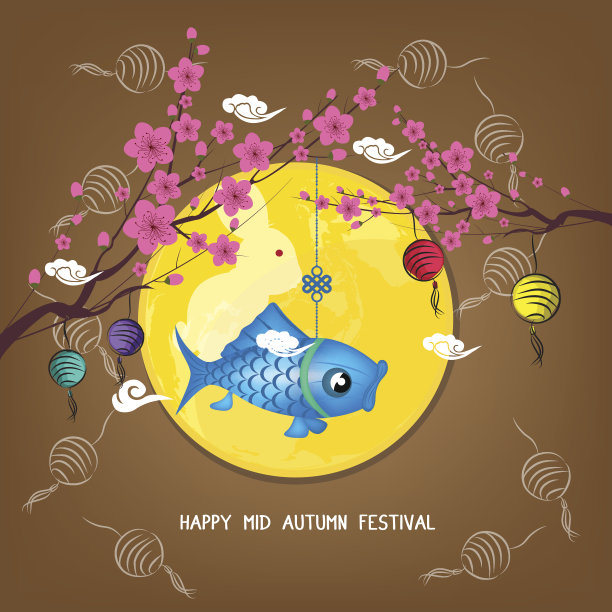 11、中秋元宵花开背景。中国新年图片下载