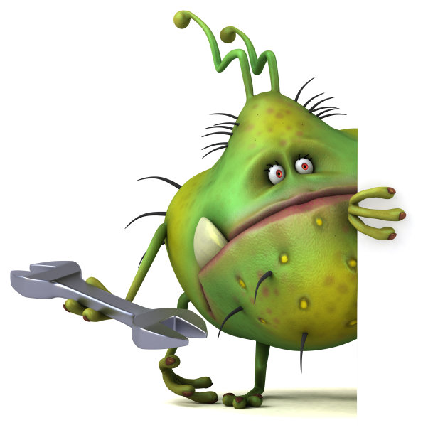 有趣的细菌- 3D插图图片下载