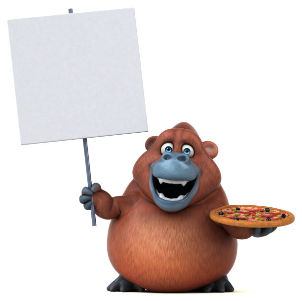 有趣的猩猩- 3D插图图片下载