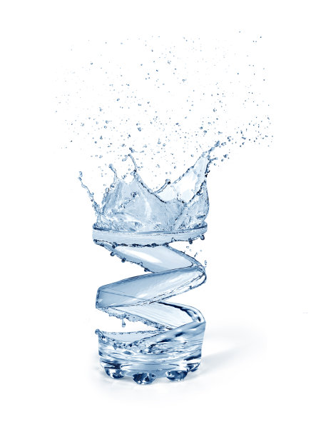 玻璃的水蓝色的颜色像水飞溅孤立图片下载
