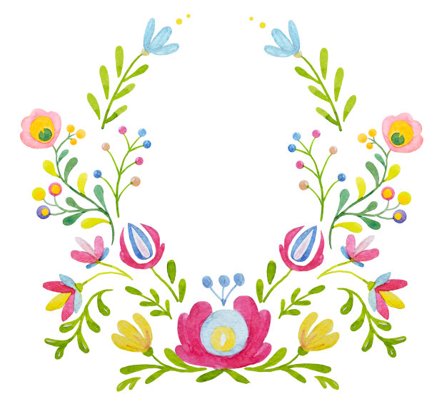 水彩花卉组成图片下载