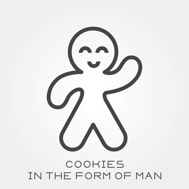 人的形式的线形图标cookie图片下载