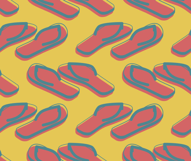 拖鞋无缝模式。夏季鞋点缀。沙滩鞋背景图片下载