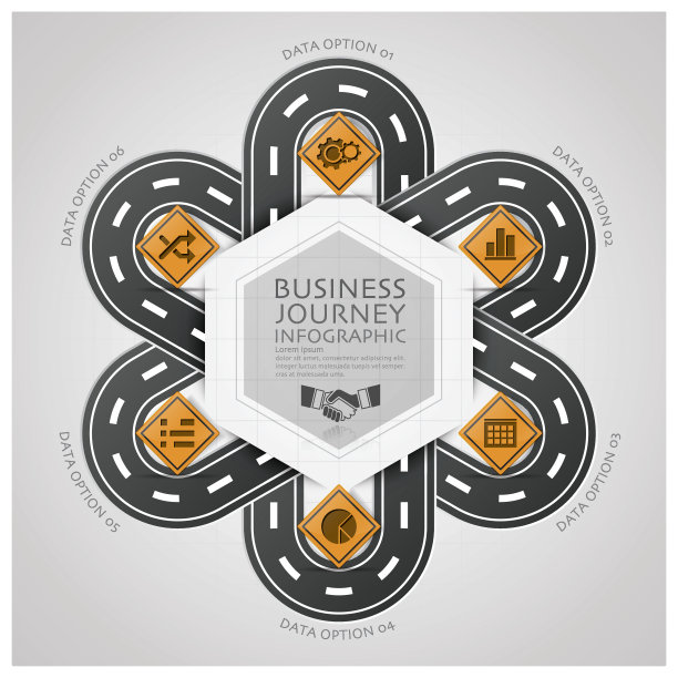 道路和街道交通标志商业信息图图片下载