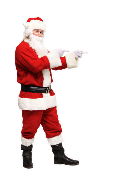 圣诞老人指着空空的手微笑图片下载