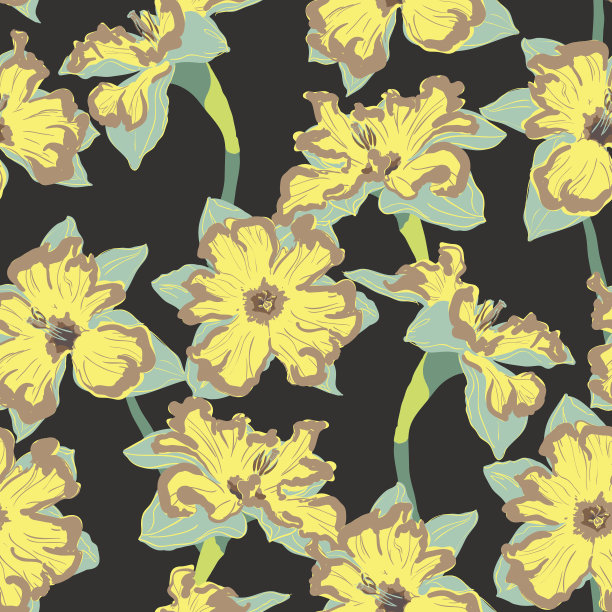 水仙花无缝图案图片下载