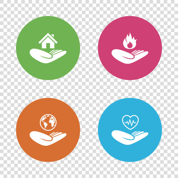 帮助图标。保护和保险。图片下载