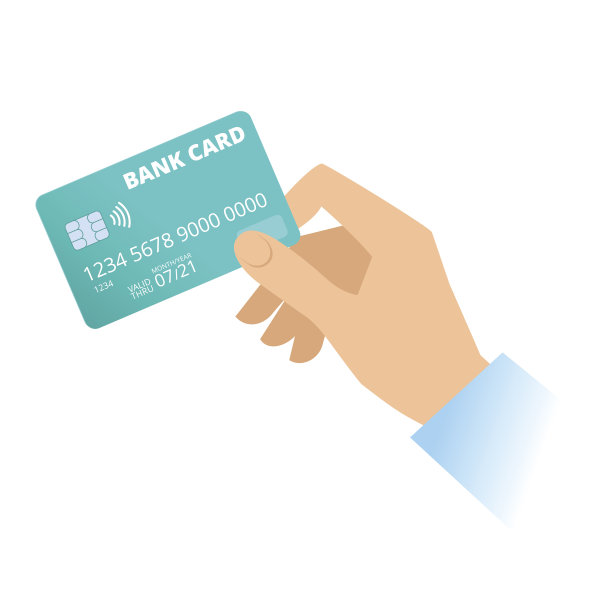 一只手拿着一张银行塑料信用卡。图片下载
