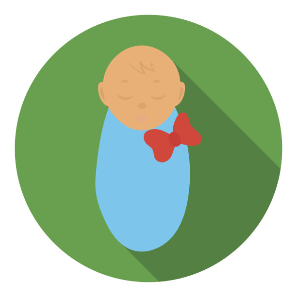 婴儿图标在平面风格孤立的白色背景。怀孕符号股票矢量插图。图片下载