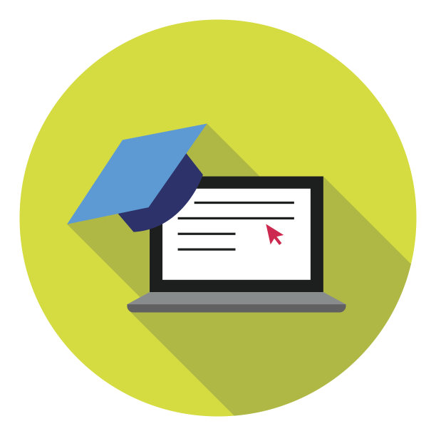 笔记本电脑图标在平面风格孤立的白色背景。学校符号股票矢量插图。图片下载