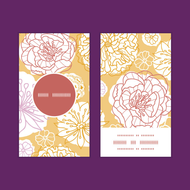 矢暖日花垂直圆框图案名片图片下载