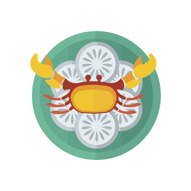 黄蟹和沙拉载体图片下载