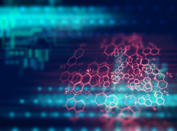 蓝色几何形状抽象科技背景素材图片