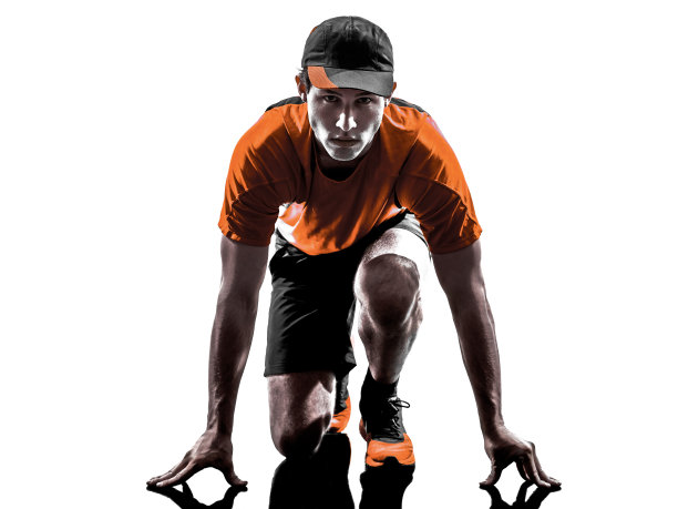 男人跑步者的剪影图片下载