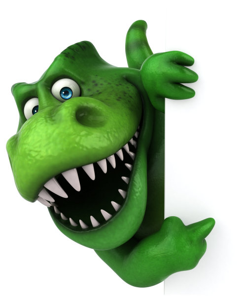 有趣的恐龙- 3D插图图片下载