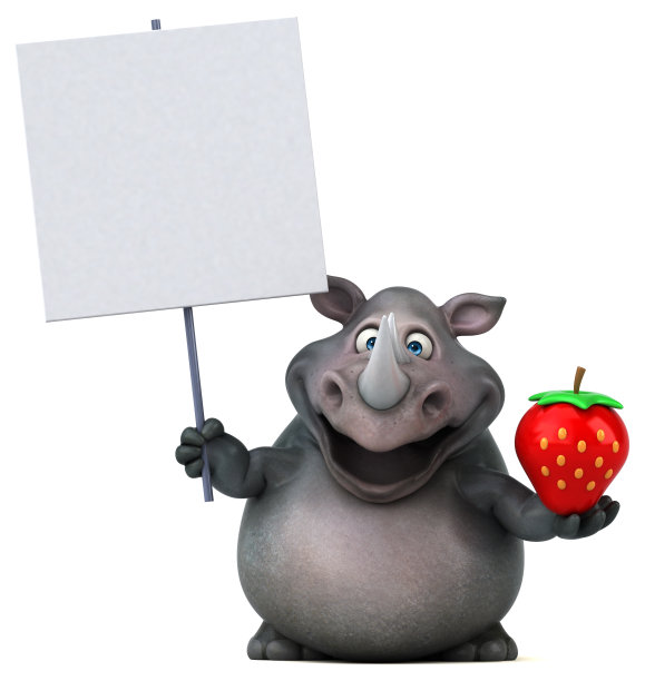 有趣的犀牛- 3D插图图片下载