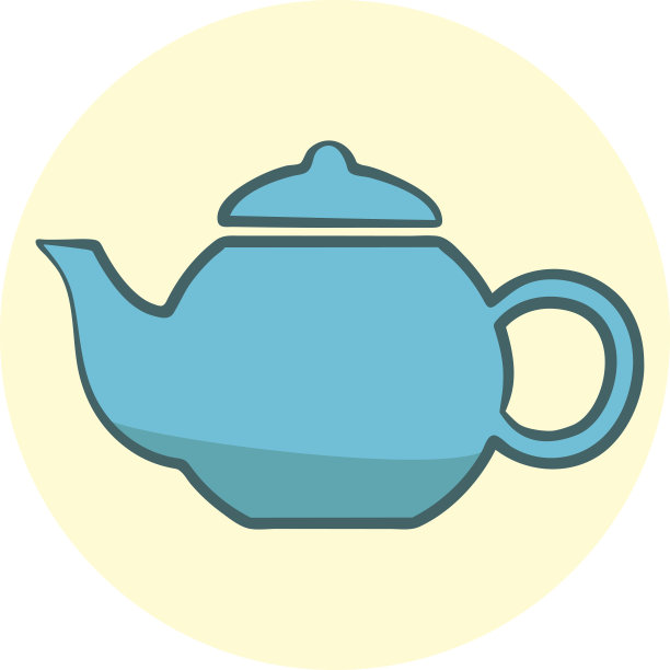 可爱的蓝色茶壶图标图片下载